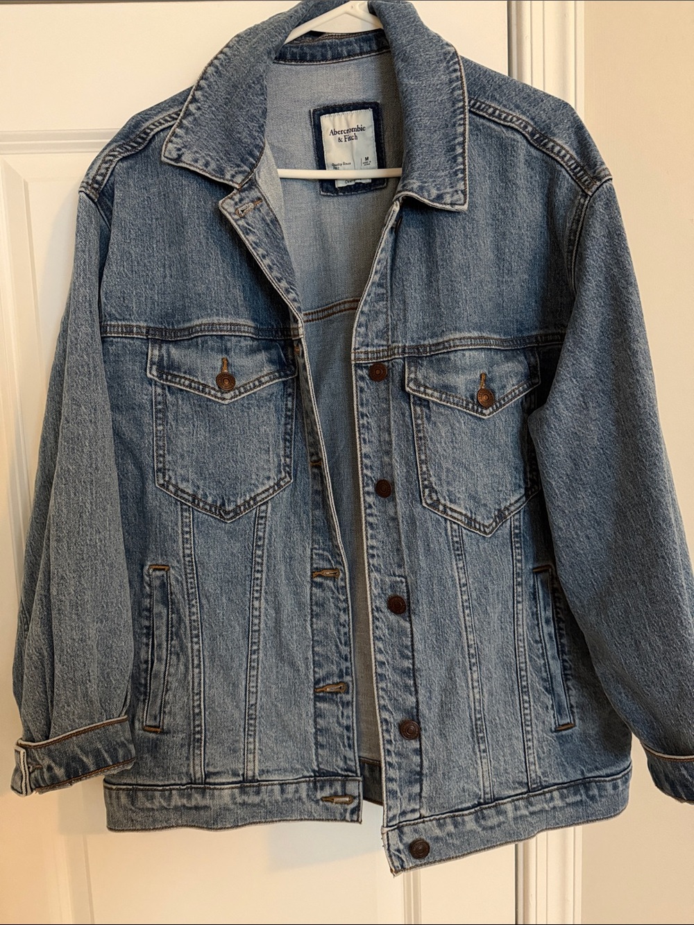 Abercrombie & Fitch Light Blue Denim Jacket with Chest Pockets